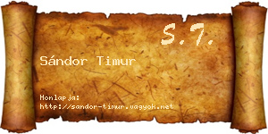 Sándor Timur névjegykártya